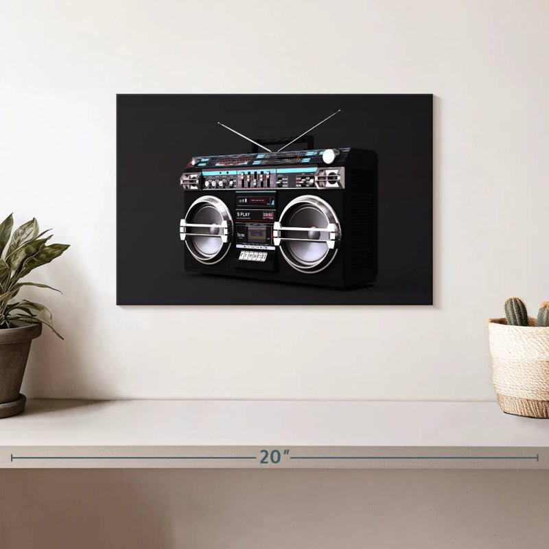 Boombox noir Abarca, H 8 po x l 12 po
