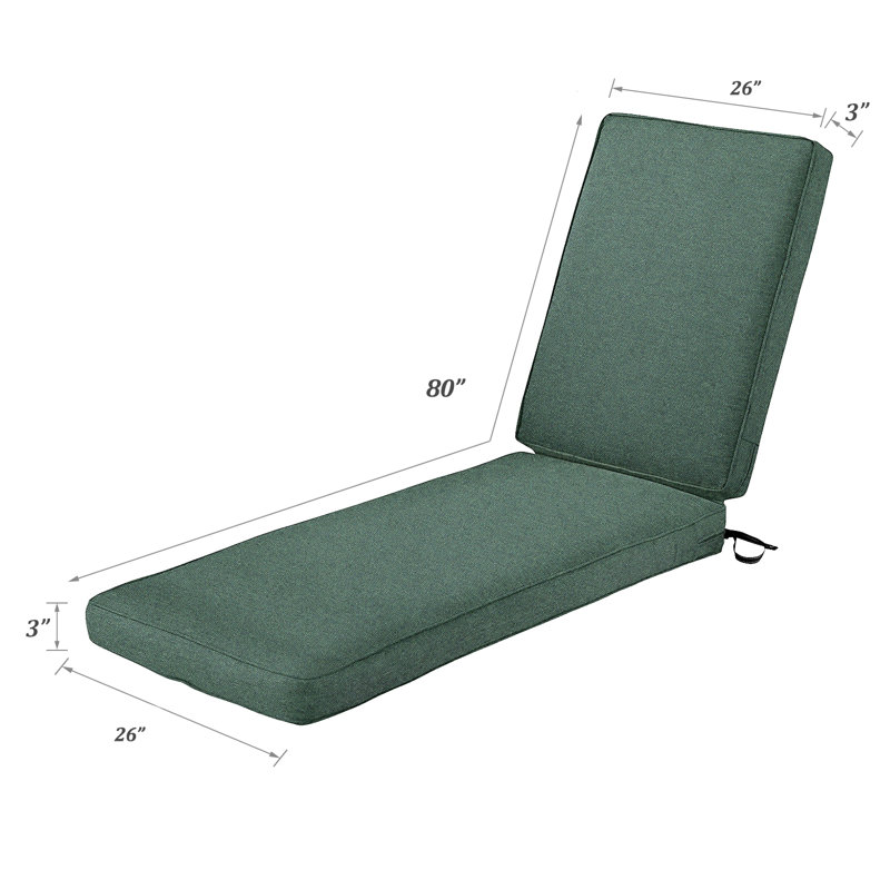 Coussin de dossier / siège d'extérieur, Vert, H 26 po x l 80 po x P 3 po