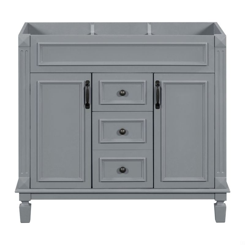 Meuble-lavabo 36 po sans lavabo supérieur, armoire seulement, armoire de rangement avec 2 portes à fermeture douce et 2 tiroirs