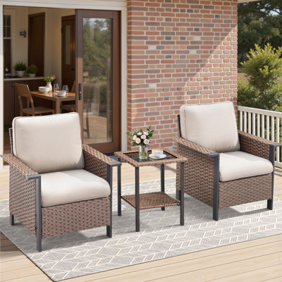 Chaises longues d'extérieur en osier avec accoudoirs avec rangement Coady