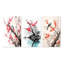 Asian Art Sumi Bird Serenity - Ensemble d'art asiatique de 3 pièces-937699003-937698996