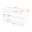 Console courbée avec lignes élégantes, tiroirs et tablette de rangement-958124460
