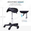 Tabouret à roulettes noir, hauteur réglable, similicuir ergonomique pour une expérience agréable en spa, salon, massage, tabouret de bureau avec siège, spas, salons, massages, bureaux,