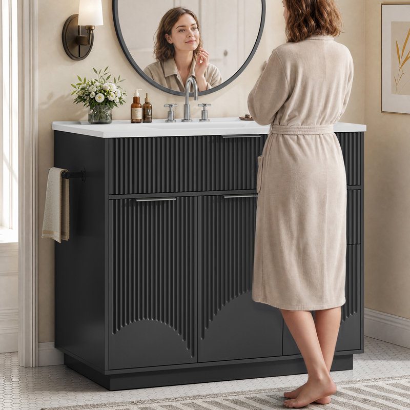 Meuble-lavabo autoportant 31 po avec évier 31 po, L 35,9 po