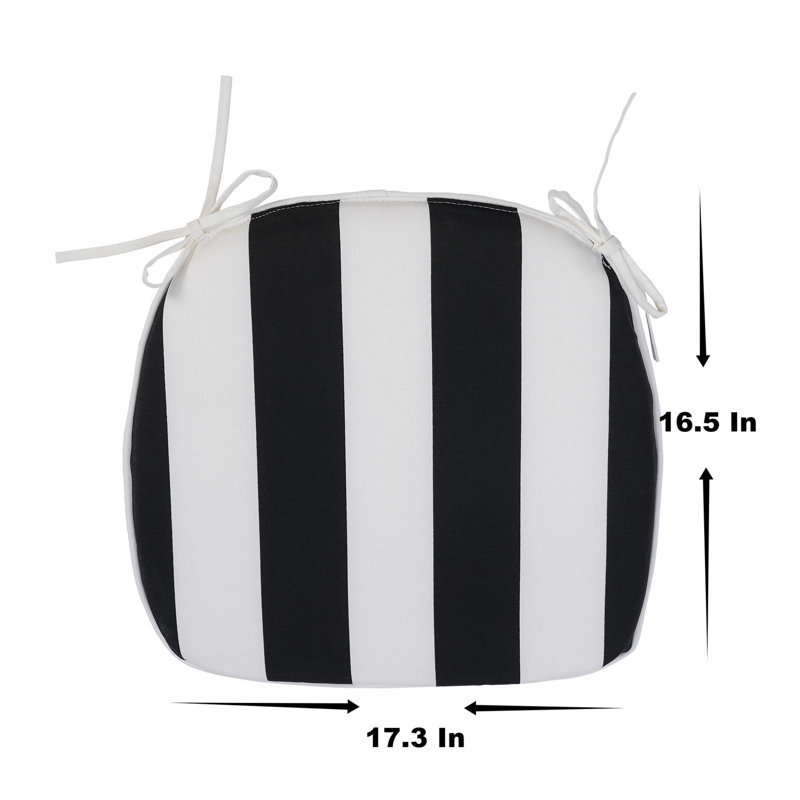 Cloughmills Outdoor Seat Cushion, Black/White