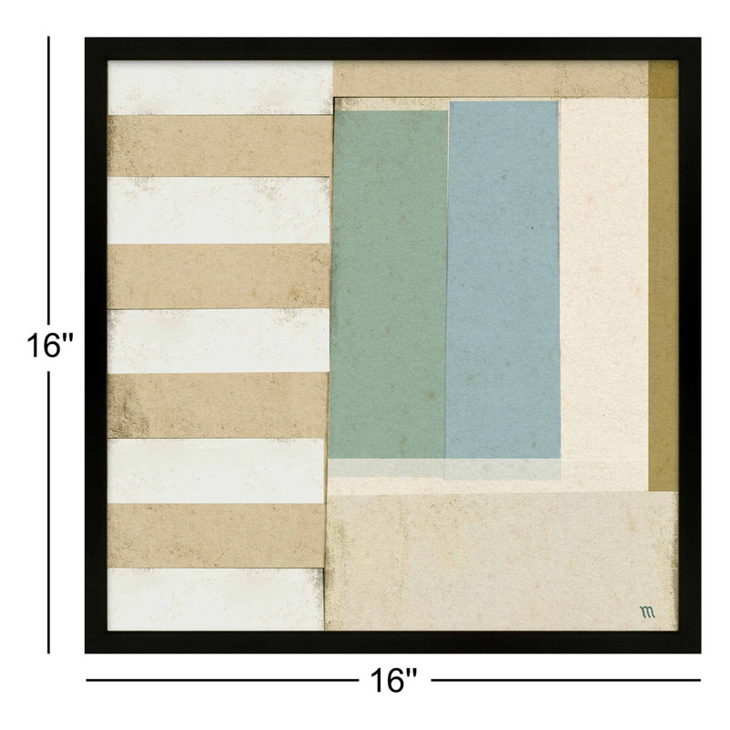 City Scape aqua 2 by Marco Marella for Studio M - Framed Wall Art, Framed Print Paper without Mat, 24" H x 24" W, White