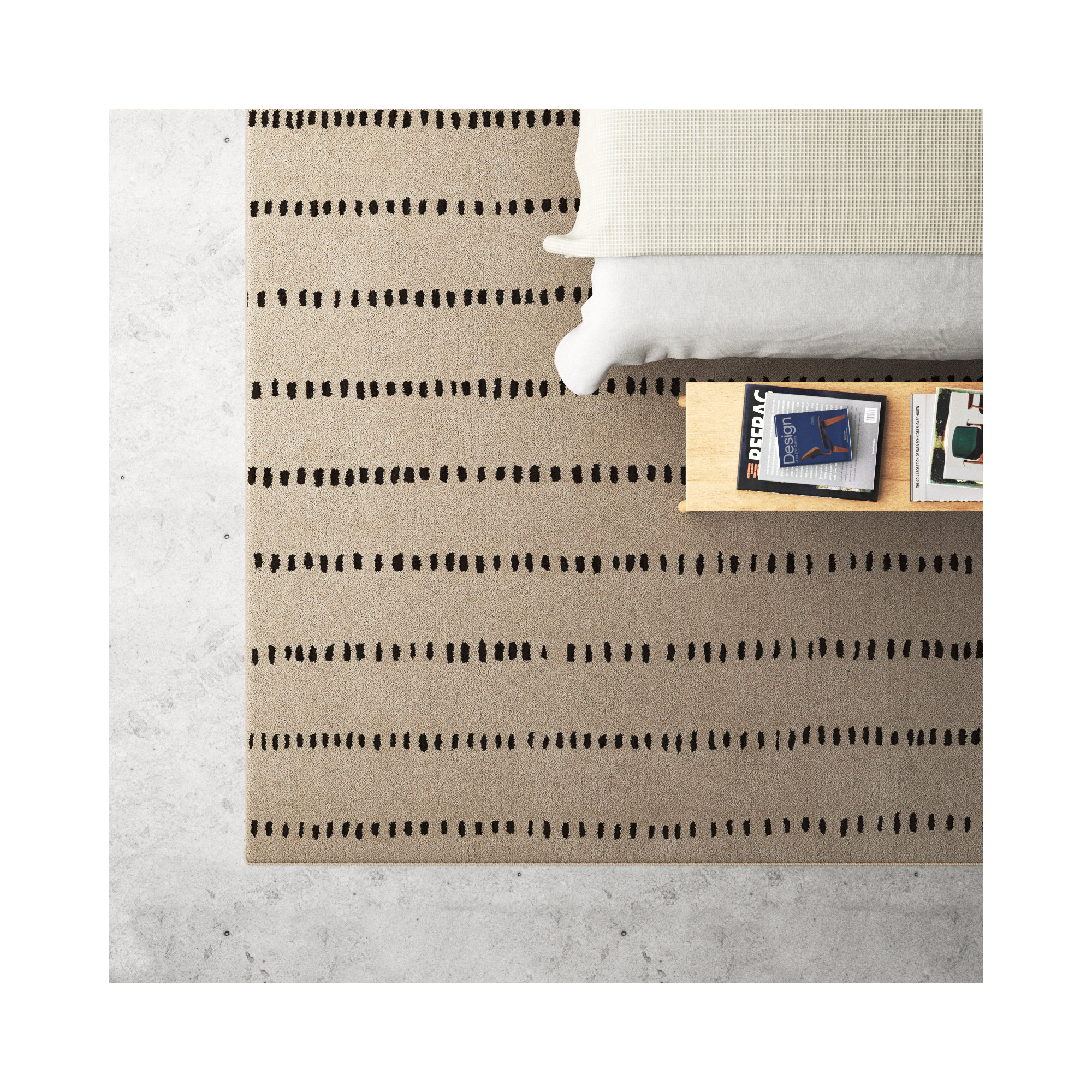 Austen Hand Tufted Wool Beige Rug, Rectangle 3'6" x 5'6"