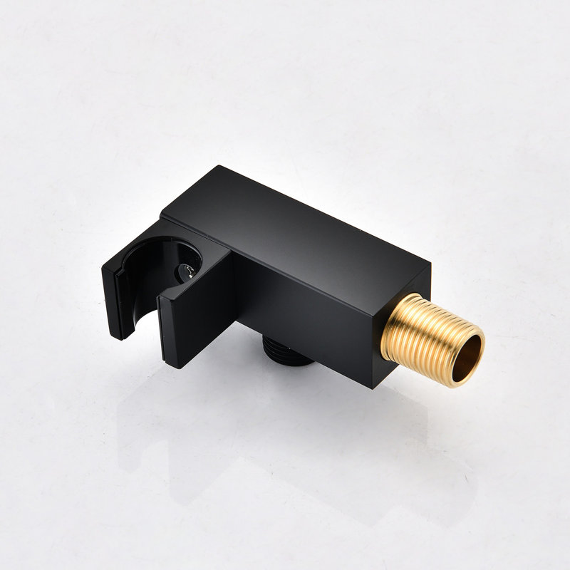 Douche de plafond noire matte - tenue à la main et tête de 16 po, performance de longue durée, riche en style moderne