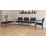 Ensemble de meubles de qualité commerciale en acier Lenox | Chaise 4 invités et banc 2 places