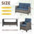 4 Piece  Rattan Sofa Seating Group with Cushions-290430295