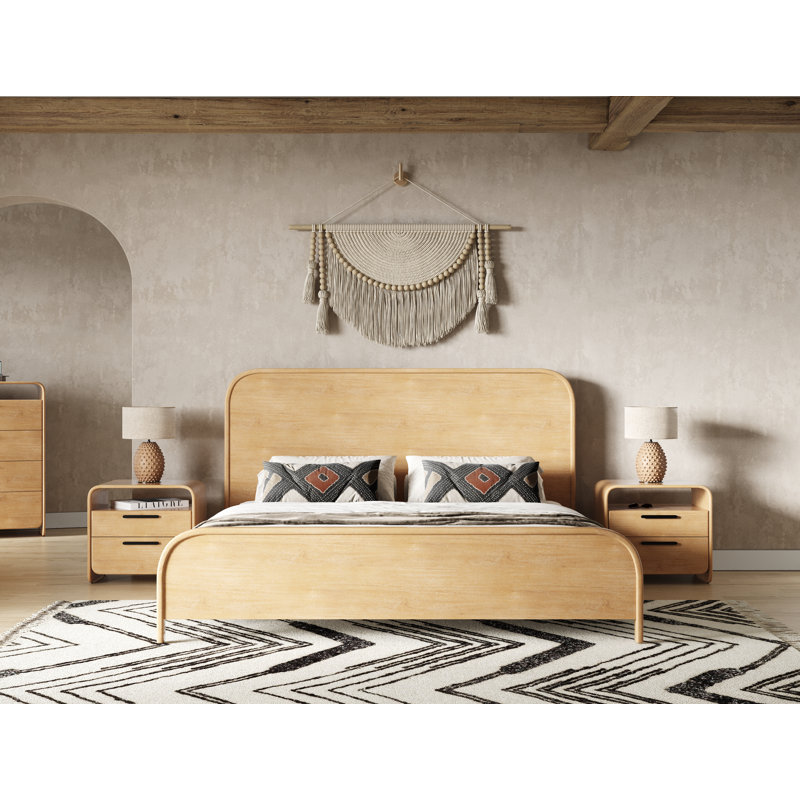 Hultgren - Lit moderne en acacia naturel, Très grand