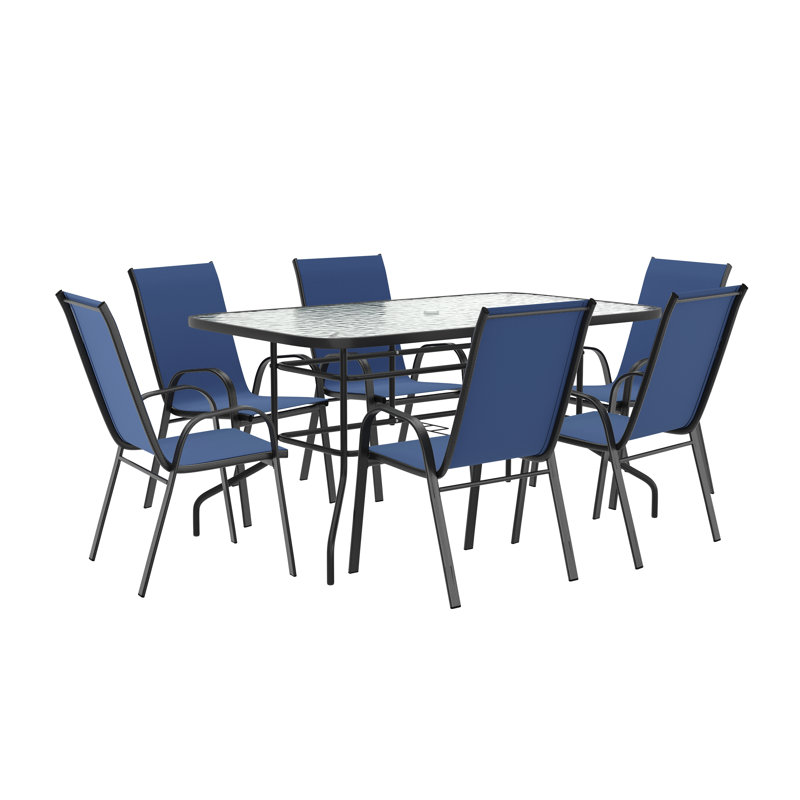 Ensemble repas Elgin, 6 pièces incluses, Bleu marine