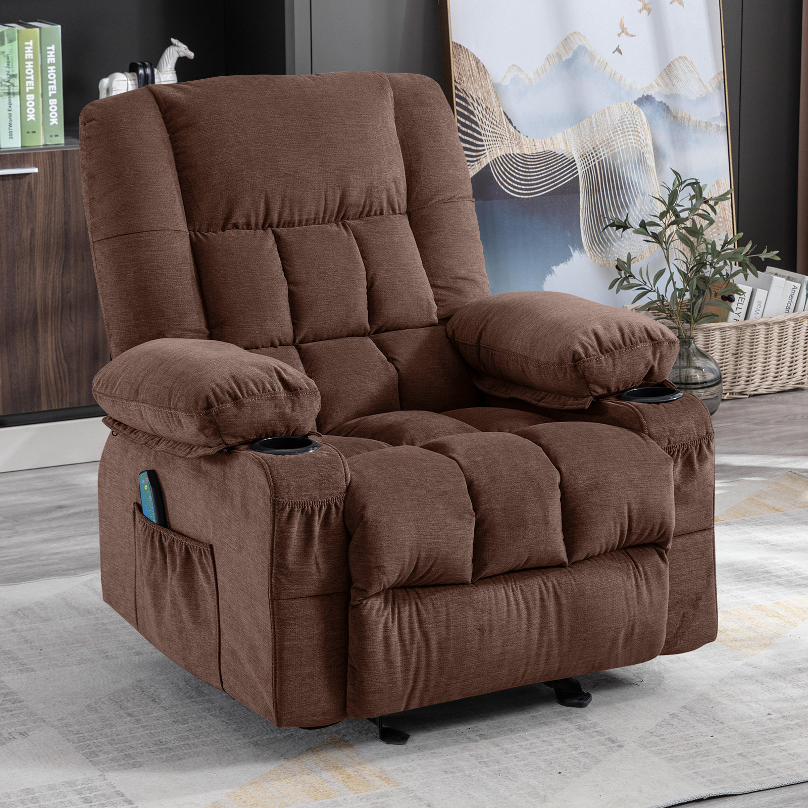 Red Barrel Studio® Charmen Wide Manually Swivel Rocker Recliner Chair