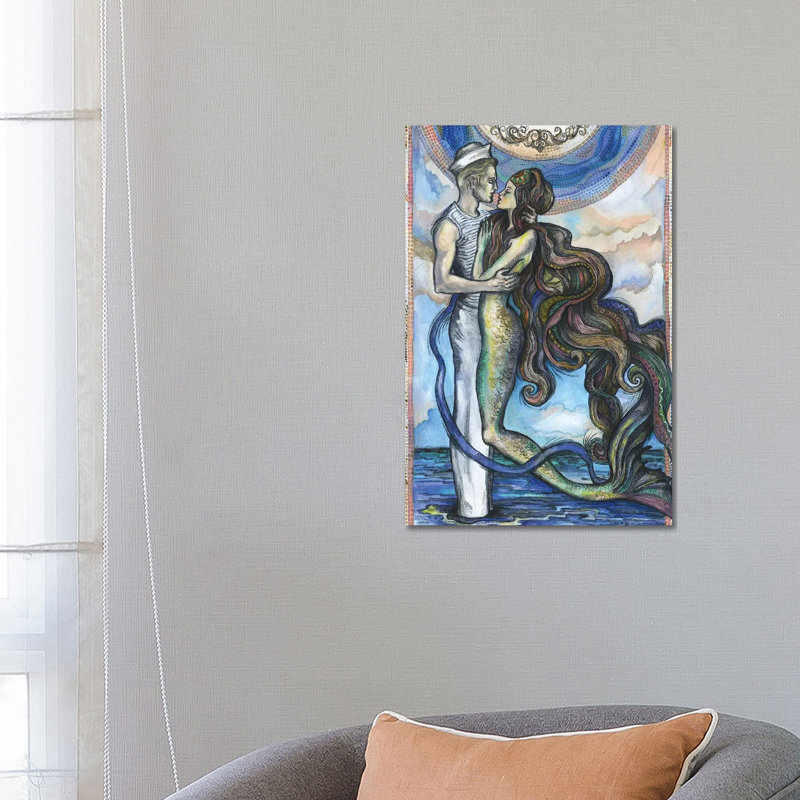 The Sailor And The Mermaid by Fanitsa Petrou - Wrapped Canvas Print, 66.04 cm H x 45.72 cm W x 1.91 cm D