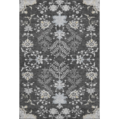 Premium Machine Washable Gurubaksh AMF1156 Floral Rug