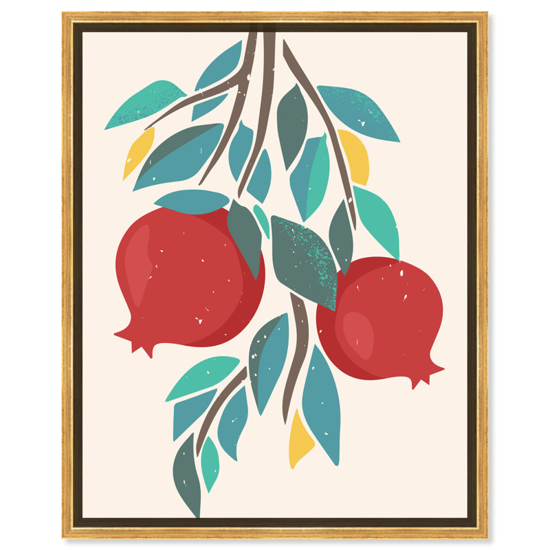 Passion fruits - peinture sur toile, Cadre doré, H 45 po x l 36 po