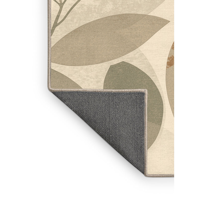 Tapis brun moelleux moelleux à motif abstrait moelleux et moderne à motif sauge Odenton, 3 X 5