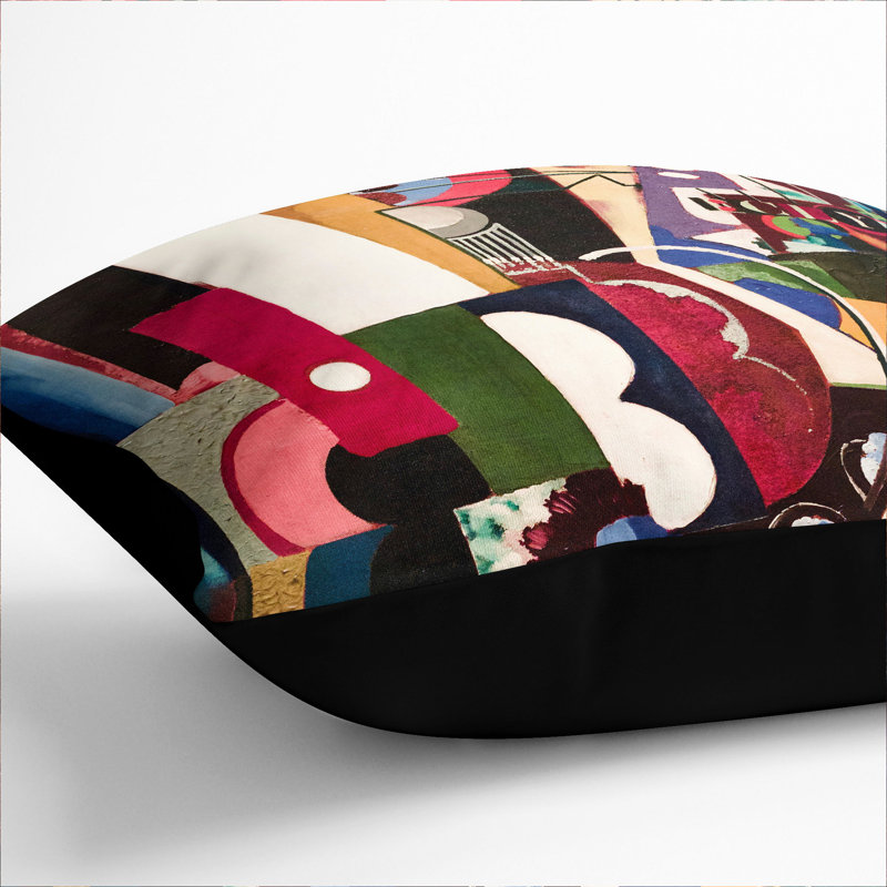 Composition Vol.4 Square Throw Cushion, Black, 55cm H x 55cm W x 20cm D