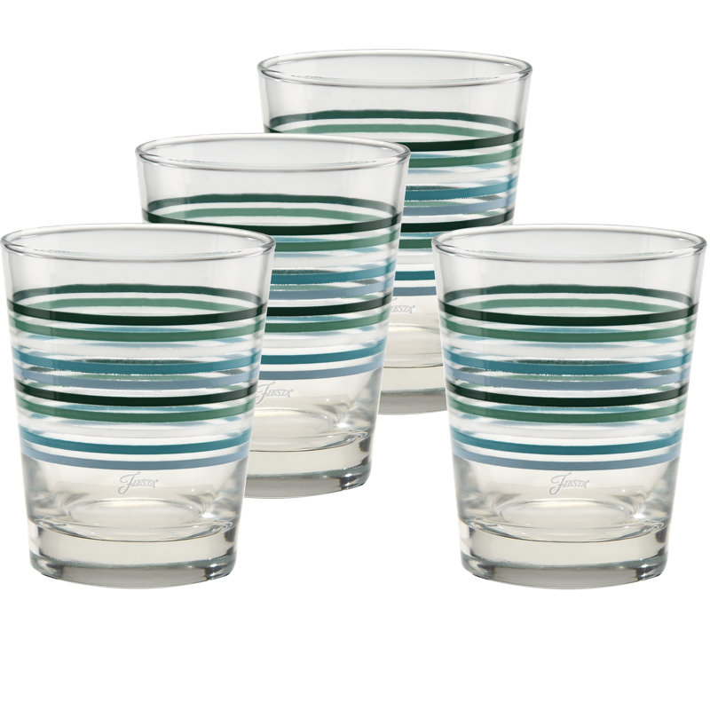 Ensemble de 4 verres à vin en forme de DOF Fiesta Aegean Thin Stripe