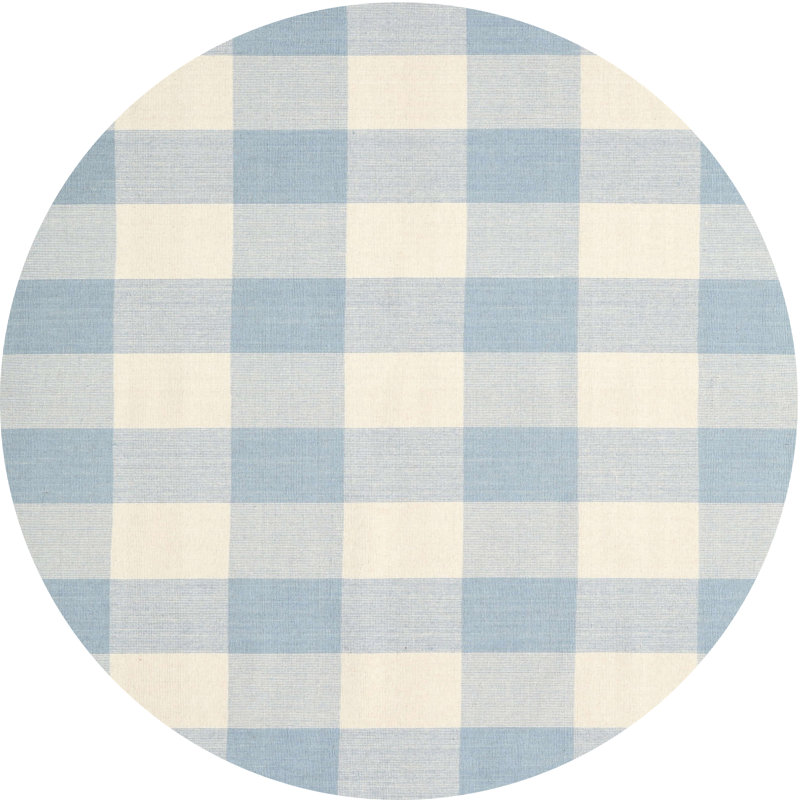 Kankakee Gingham Indoor Rug, Round 7'