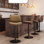Tabourets de bar modernes pivotants de 26 po de hauteur, tabourets de comptoir à hauteur réglable avec bois cintré, tabourets de bar rembourrés en similicuir avec repose-pieds pour bar, cuisine et salle à manger