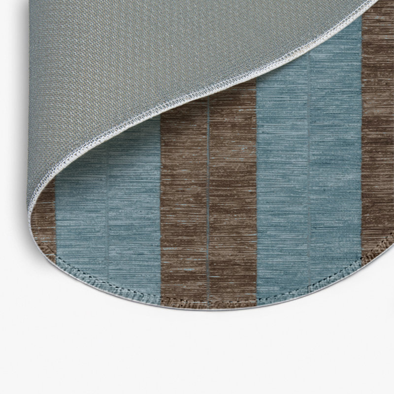Tapis d'intérieur et d'extérieur à carreaux gris, Rond 5 pi