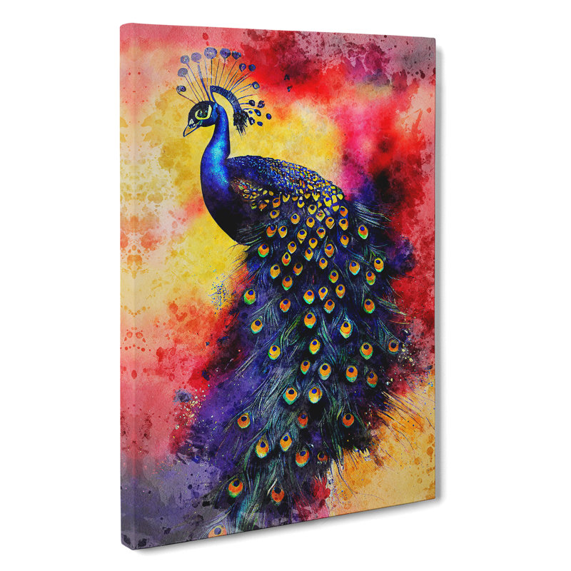 Exciting Peacock No.1 - Wrapped Canvas, 76cm H x 50cm W x 3cm D