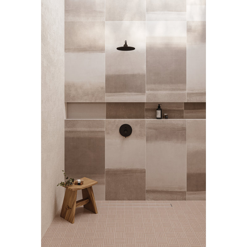 Sahara 0.5" x 4" Porcelain Linear Mosaic Tile, Taupe