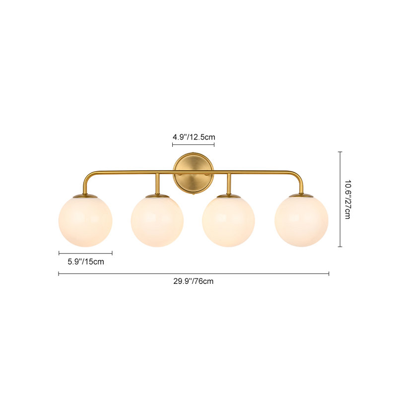 Dimmable Opal Glass Armed Sconce