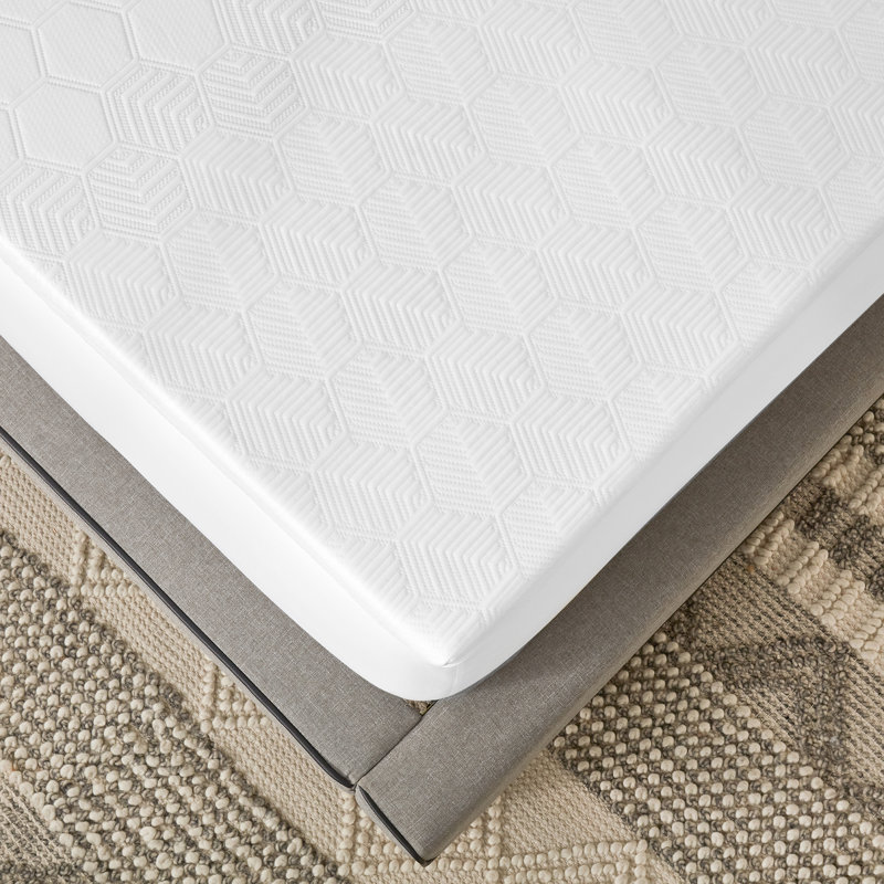 Twin XL White Gel Memory Foam Mattress Topper with Cooling Cover