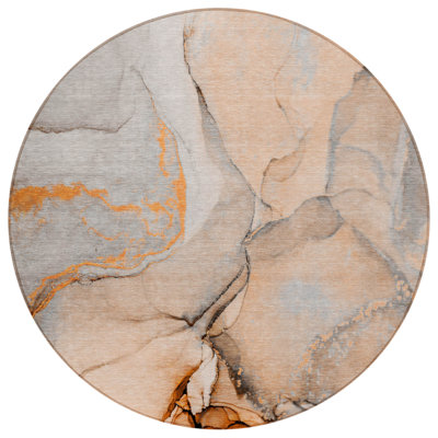 Tapis extérieur rond lavable et antidérapant rond 8 'orange