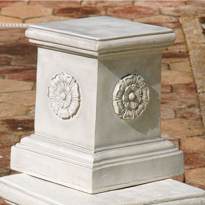English Rosette Garden Large Plinth Pedestal
