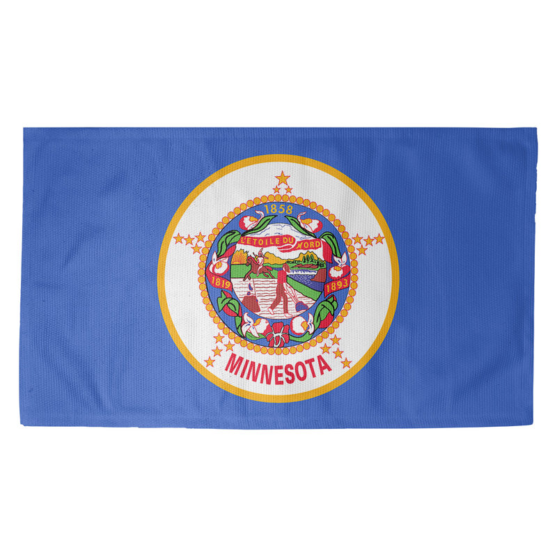 Paillasson d’intérieur dobby drapeau minnesota Fawcett, Rectangle 3 pi 3 po x 5 pi 3 po
