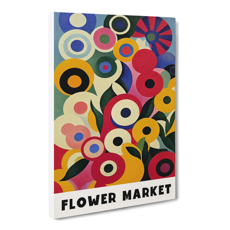 Retro Flower Market Exhibition No.3 - Wrapped Canvas, 50cm H x 35cm W x 3cm D