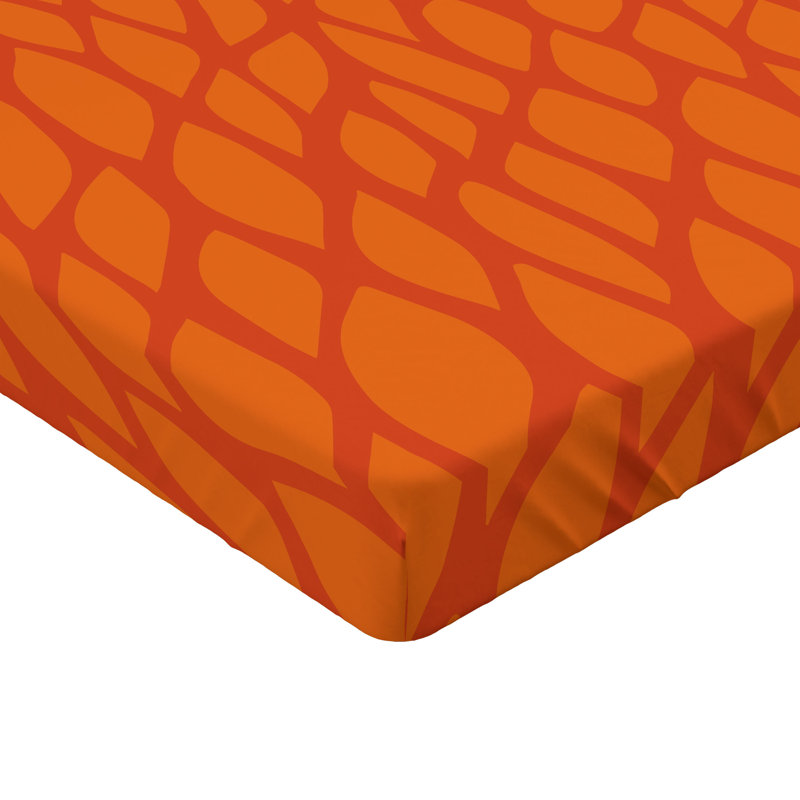 Ensemble de 2 draps-housses Ambesonne, Drap-housse de taille simple, Orange Burnt Orange Abstract