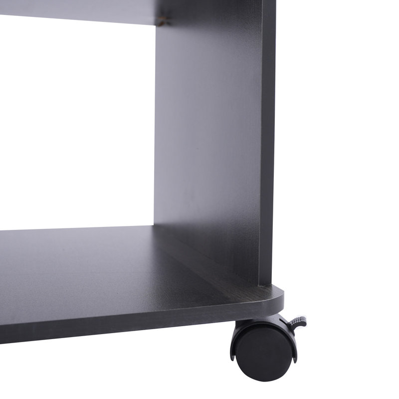 Mobile Freestanding File Cabinet For Home Office With Lock, Matte Black