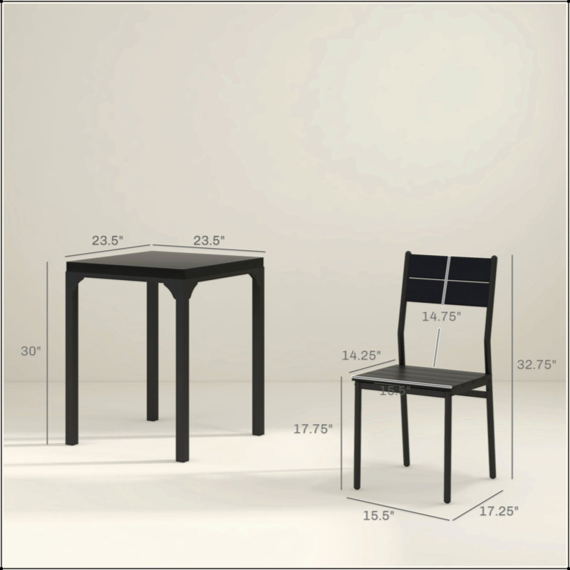 Ensemble de table de salle à manger 3 pièces pour 2 personnes, table de cuisine moderne et chaises, ensemble de salle à manger pour coin-repas, petit espace, appartement, peu encombrant