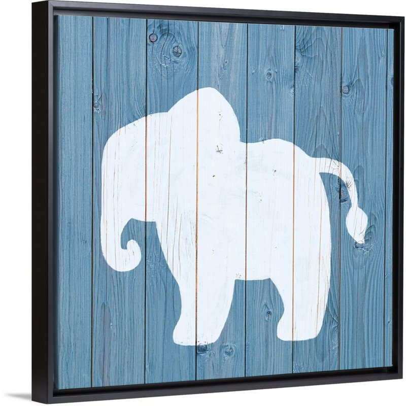 « éléphant zoo animal shape », impression, H 12 po x l 12 po x P 1,75 po, Cadre pour toile flottant noir