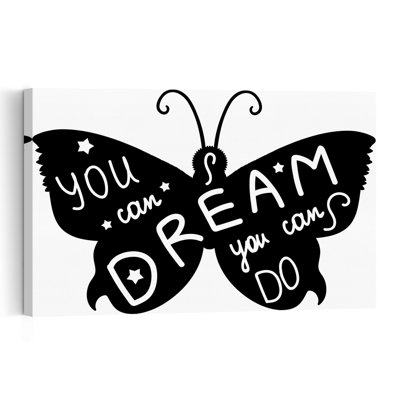 Citation de Dream Do Butterfly, art mural abstrait et contemporain fantaisiste avec des papillons dans un paysage naturel