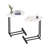 2-Pieces C-Shaped Side Table, C Table End Table For Sofa And Bedside, Couch Side Tables, Wood C-Shaped End Table With Metal Frame Slide For Bedroom Living Room (White)