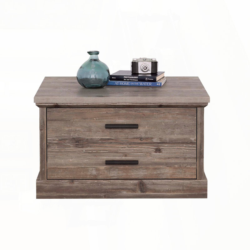 Table basse au design rustique - Finition brun pin, Brun