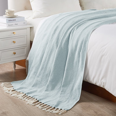 Herringbone Textured Throw Blanket
