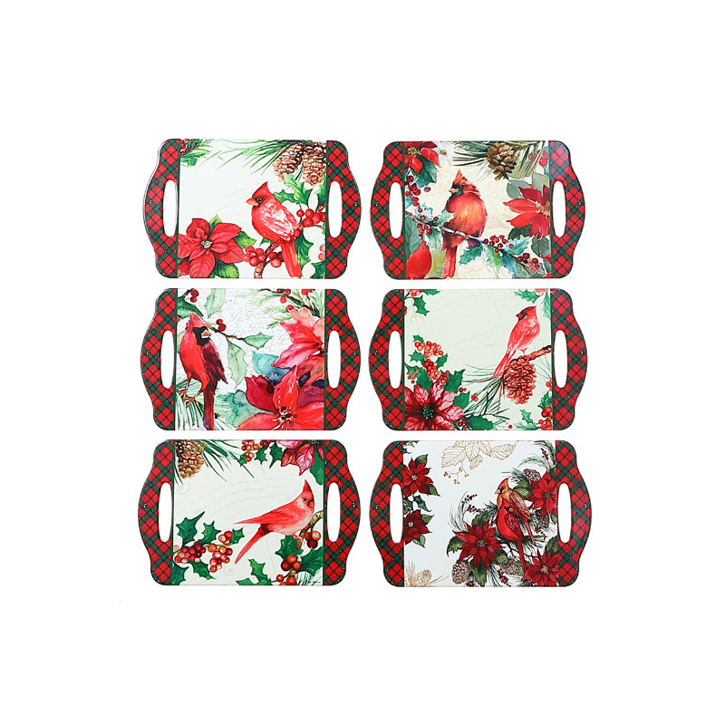 Ceramic Square 6 Piece Trivet Set