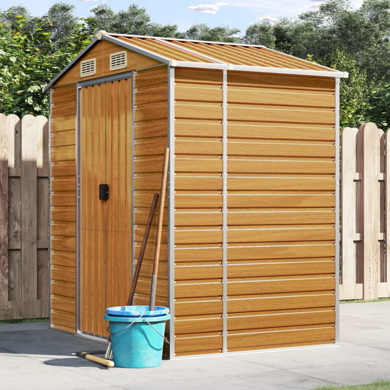 Storage Shed, Light Brown, 78" H x 75.2" W x 151.6" D