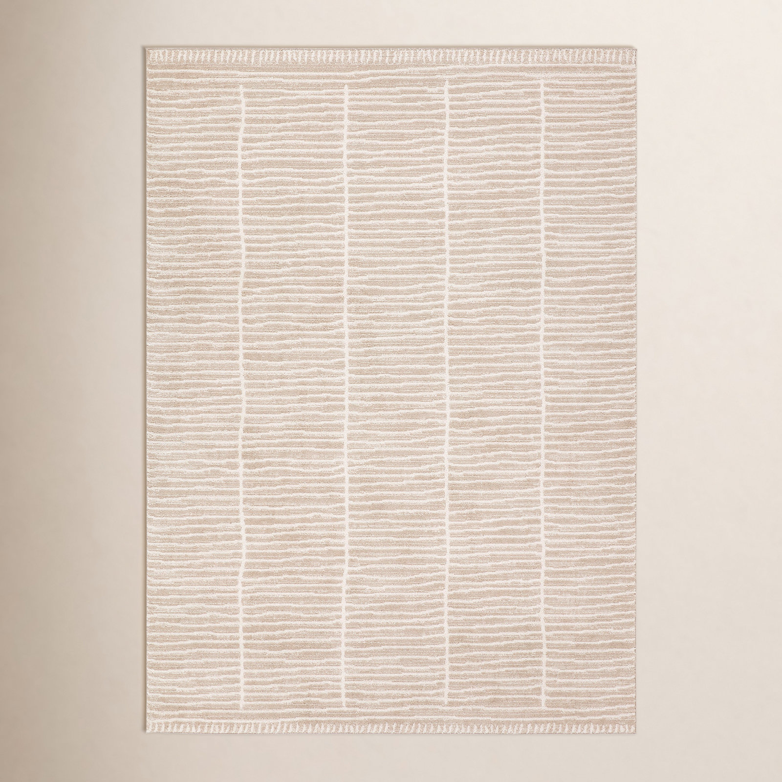 Vibe by Union Rustic Loehrke Powerloomed Stripes Tan/Taupe Area Rug, Rectangle 7'9" x 9'9"