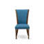 Ensemble de salle à manger moderne de 5 pièces comprenant une table rectangulaire en bois avec pieds en V et 4 chaises rembourrées en lin bleu, 101,6 x 182,9 cm, multicolore-1209458758