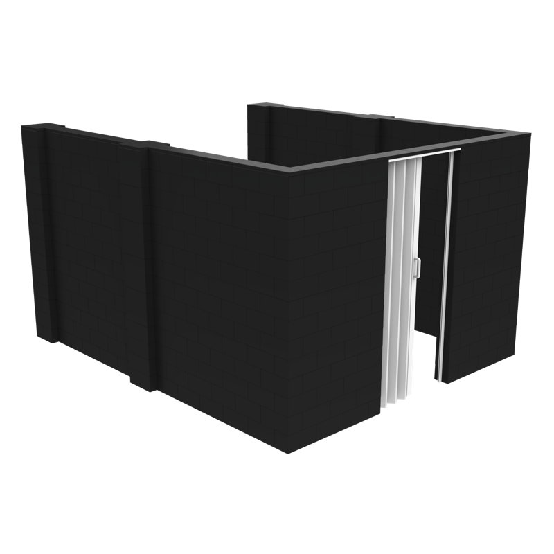 EverBlock Office Partitions, 84" H x 72" W x 72" D, Black