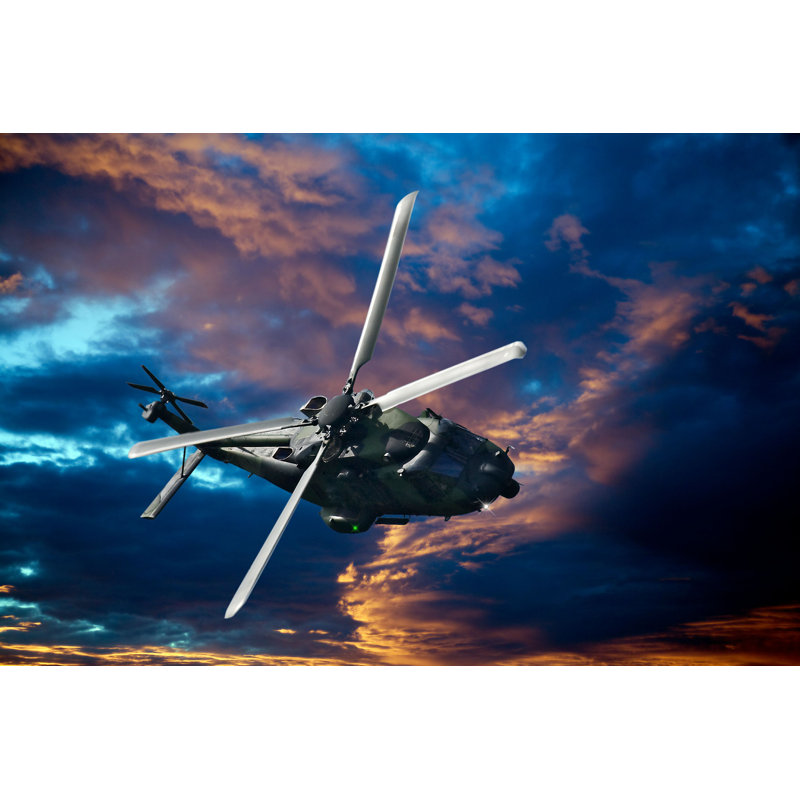Laile Helicopters at Sunset - Photographie sur toile tendue, H 12 po x l 18 po