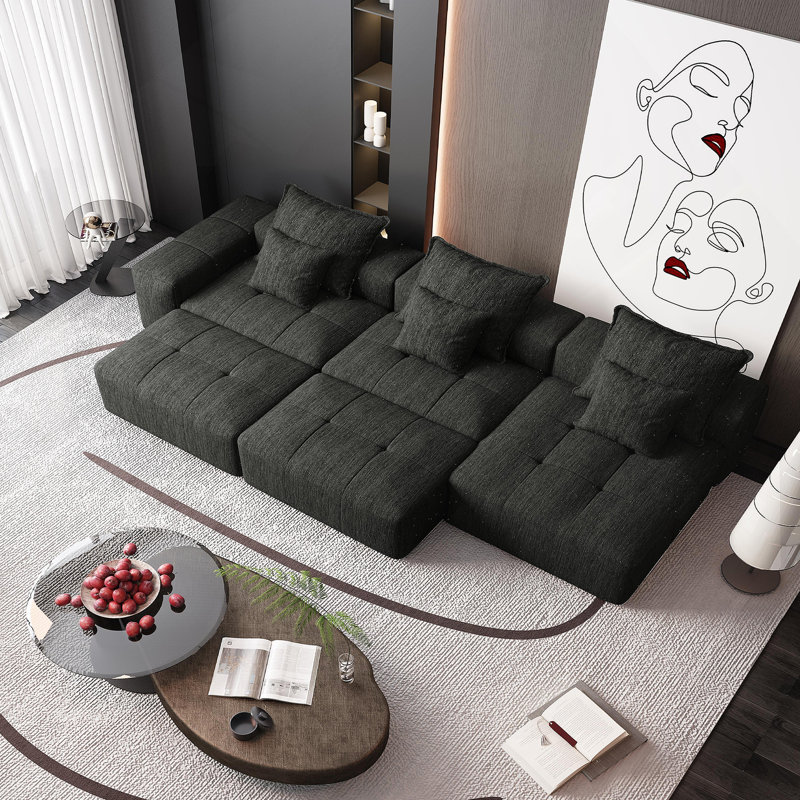 Canapé modulaire surdimensionné Modern, Noir