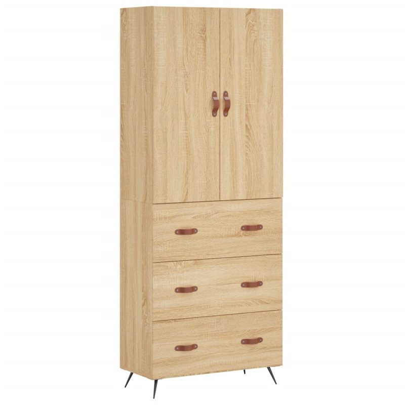 Hegewisch 2 Door Manufactured Wood Wardrobe, Sonoma Oak